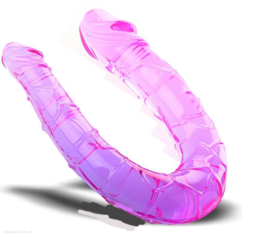 Double dildo růžové
