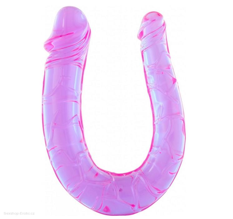 Double dildo růžové